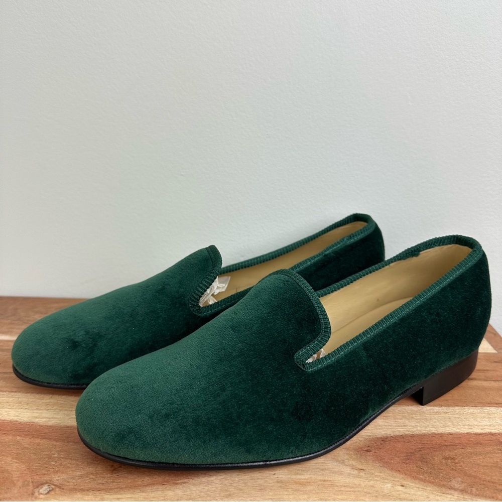 Tricker’s Churchill Velvet Slipper Green